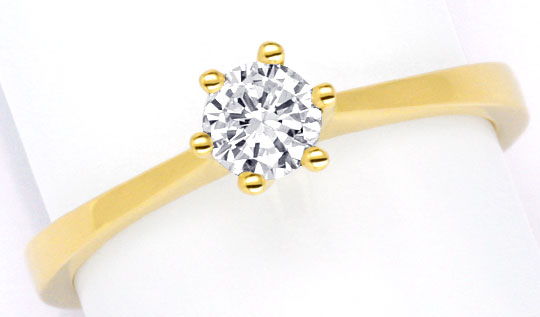 Foto 2 - Brillant-Diamant-Krappen-Ring 0,35ct F VS1 18K Gelbgold, S2973