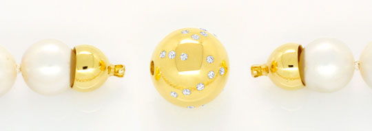 Foto 2 - Bis 15mm Spitzen Südsee Perlenkette, Brillanten Schmuck, S3521