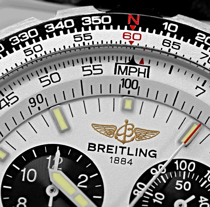 Foto 2 - Breitling Jupiter Pilot Chronograph Alarm Edelstahl Uhr, U2324